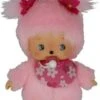 Sekiguchi 242443 - Original Bebichhichi Mädchen Kirschblüte, Aus Rosa Plüsch, Mit Lätzchen Und Zöpfen Mit Blumen, Ca. 15 Cm
