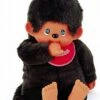 Sekiguchi 255610 - Original Monchhichi Junge, Aus Braunem Plüsch, Mit Rotem Lätzchen, Ca. 80 Cm Groß