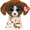 TY 2007525 Muddles Brown & White Dog Beanie Boo Medium Ausgestopftes Tier, Mehrfarbig